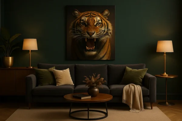 MAJESTIC ROAR – SIGNATURE TIGER WALL ART - Acrylic Print - Image 2